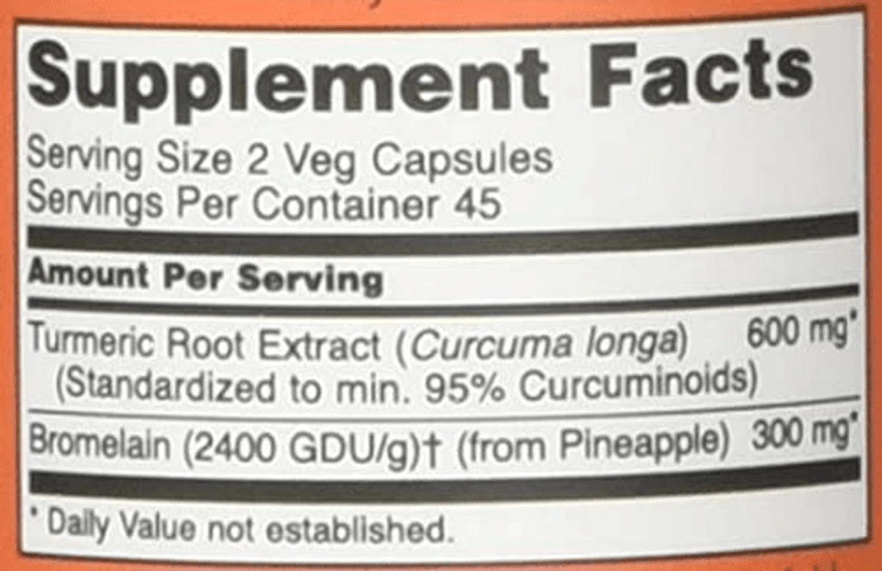 Now Foods Turmeric & Bromelain 90 Capsules 3 Now Foods Turmeric & Bromelain 90 Capsules - Image 3