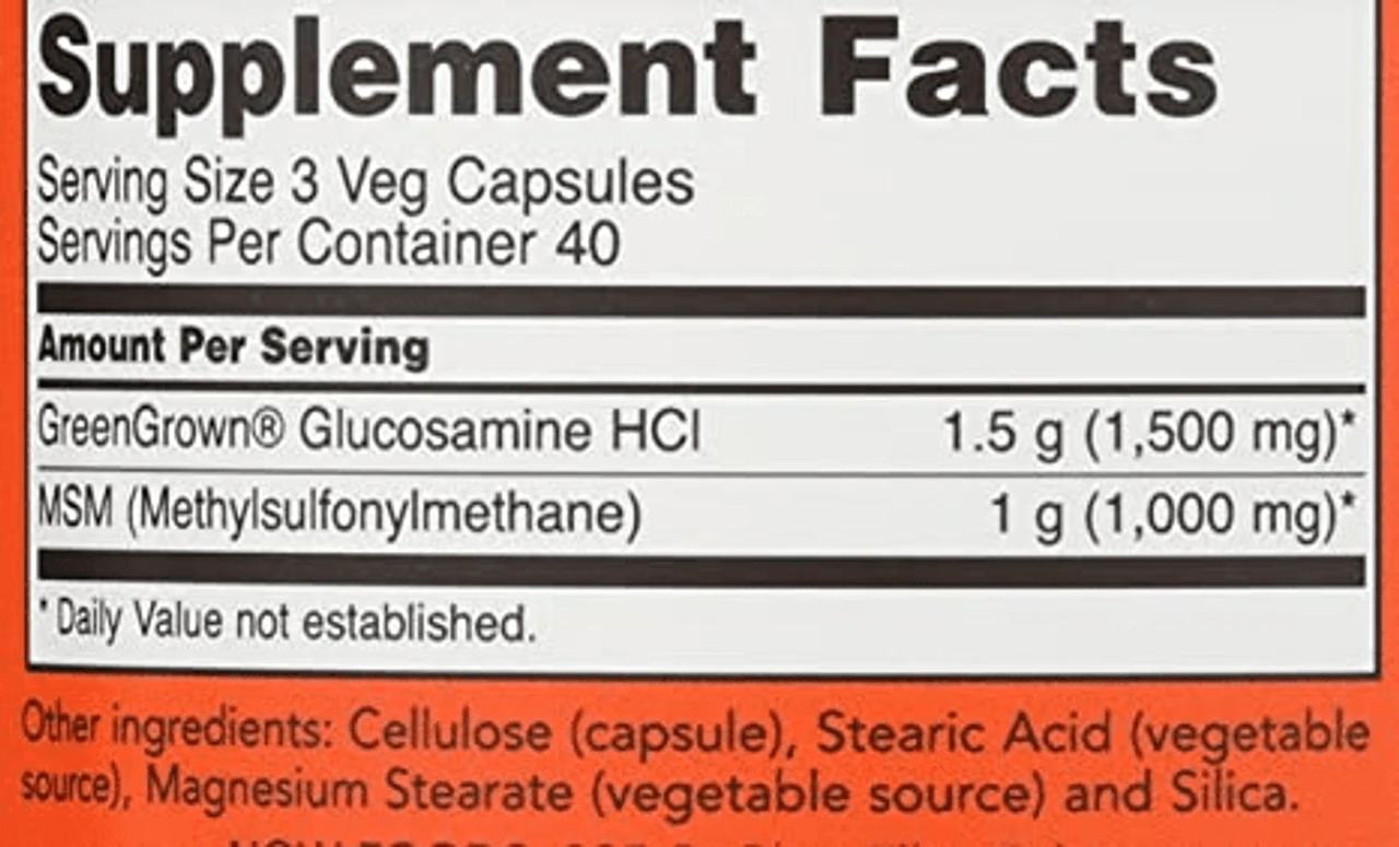 Now Foods Vegetarian Glucosamine & MSM120ct 2 Now Foods Vegetarian Glucosamine & MSM120ct - Image 2