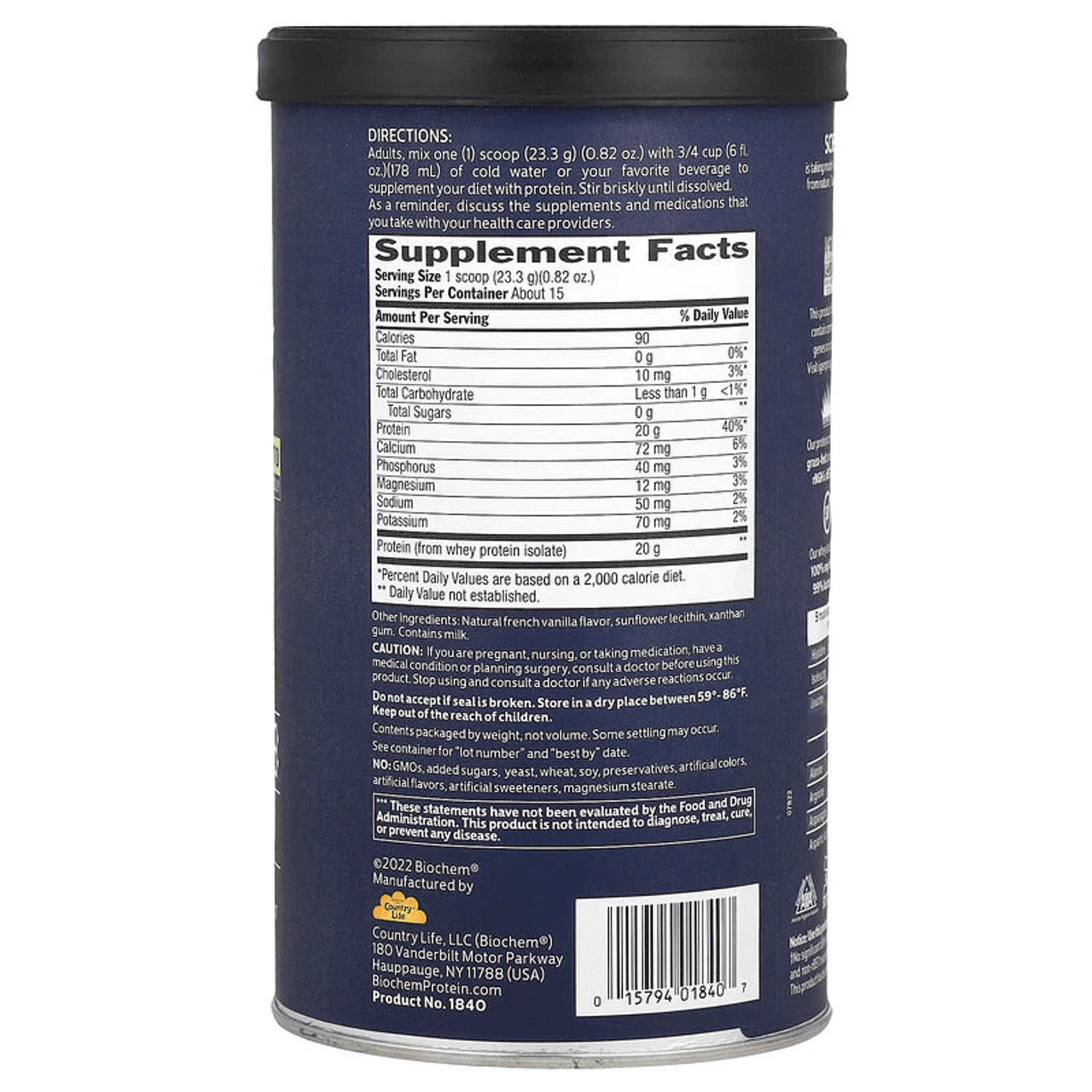 Biochem 100% Whey Natural 12.3oz 4 Biochem 100% Whey Natural 12.3oz - Image 4