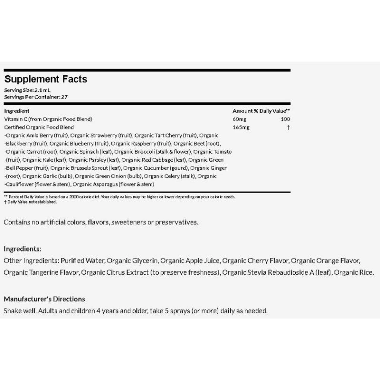 Garden Of Life MyKind Organics Vitamin C Spray 2 Fl Oz. (EXPIRES 10/31/2021) 2 Garden Of Life MyKind Organics Vitamin C Spray 2 Fl Oz. (EXPIRES 10/31/2021) - Image 2
