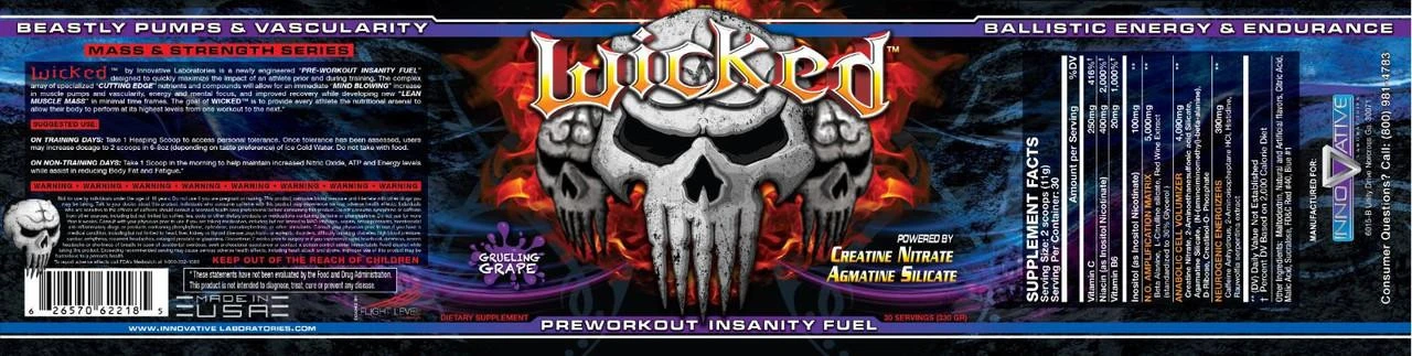 Innovative Labs Wicked Pre-Workout 30 Servings 2 Innovative Labs Wicked Pre-Workout 30 Servings - Image 2