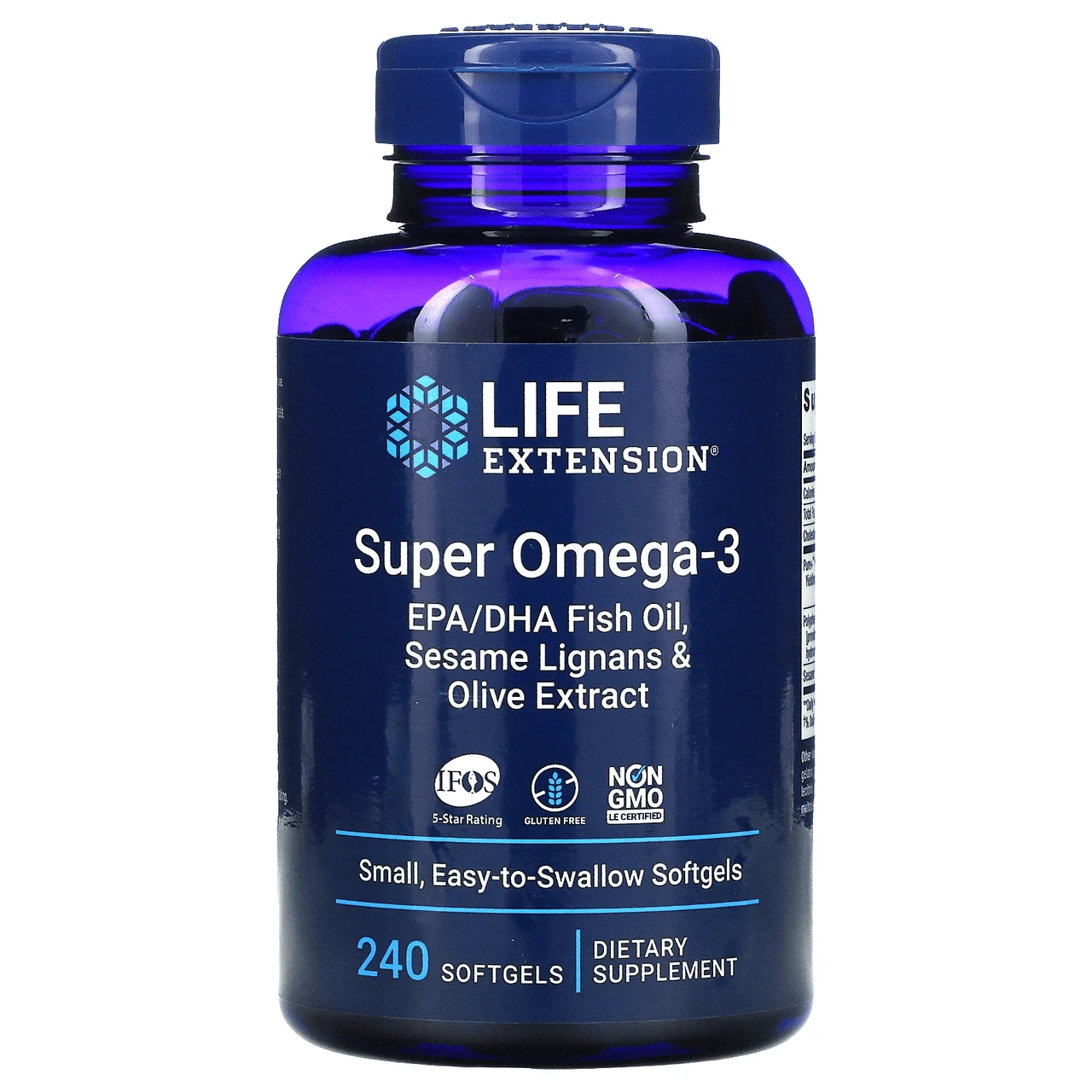 Life Extension Super Omega-3 EPH/DHA W/ Sesame Lignans & Olive Extract 240SG 1 Life Extension Super Omega-3 EPH/DHA W/ Sesame Lignans & Olive Extract 240SG