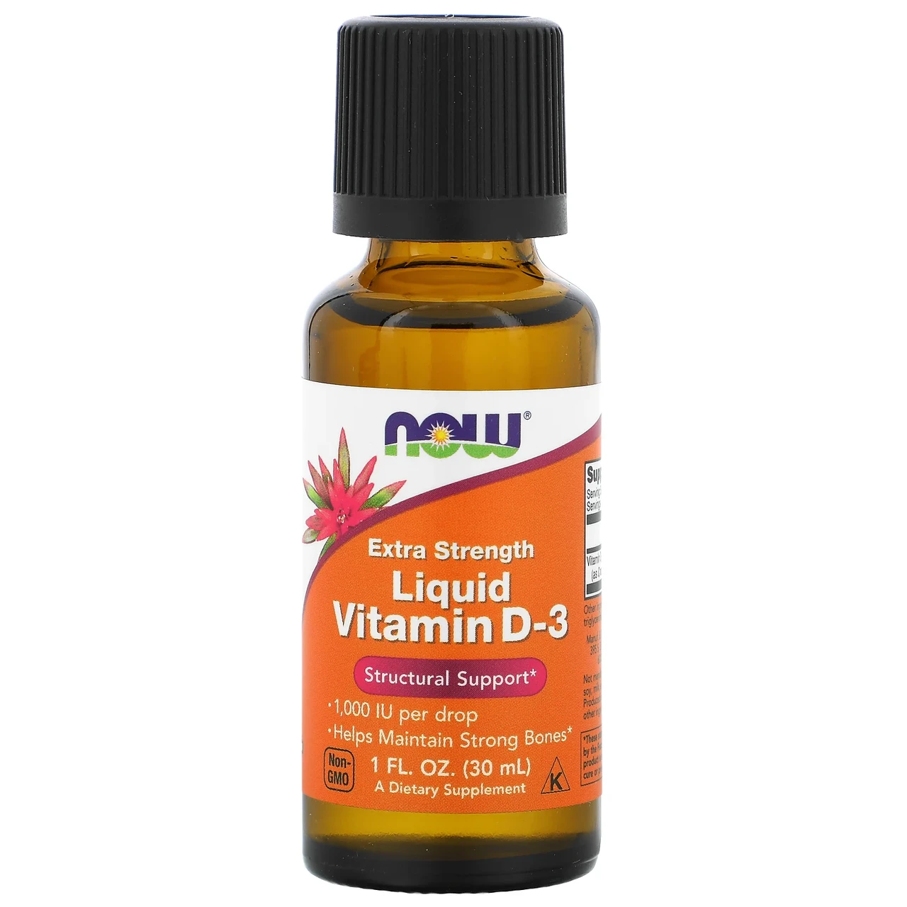 Now Foods Ex Str Liquid Vit D-3 1000 IU / Drop 1 Fl Oz 1 Now Foods Ex Str Liquid Vit D-3 1000 IU / Drop 1 Fl Oz