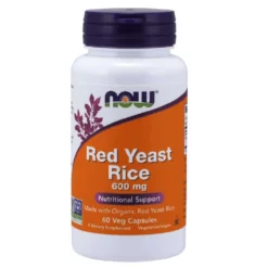 Now Foods Red Yeast Rice 600 Mg Org 60 Vegetable Capsules