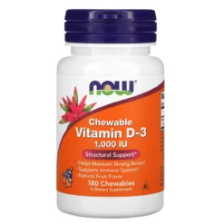 Now Foods Vitamin D-3 1000IU 180 Fruity Chews