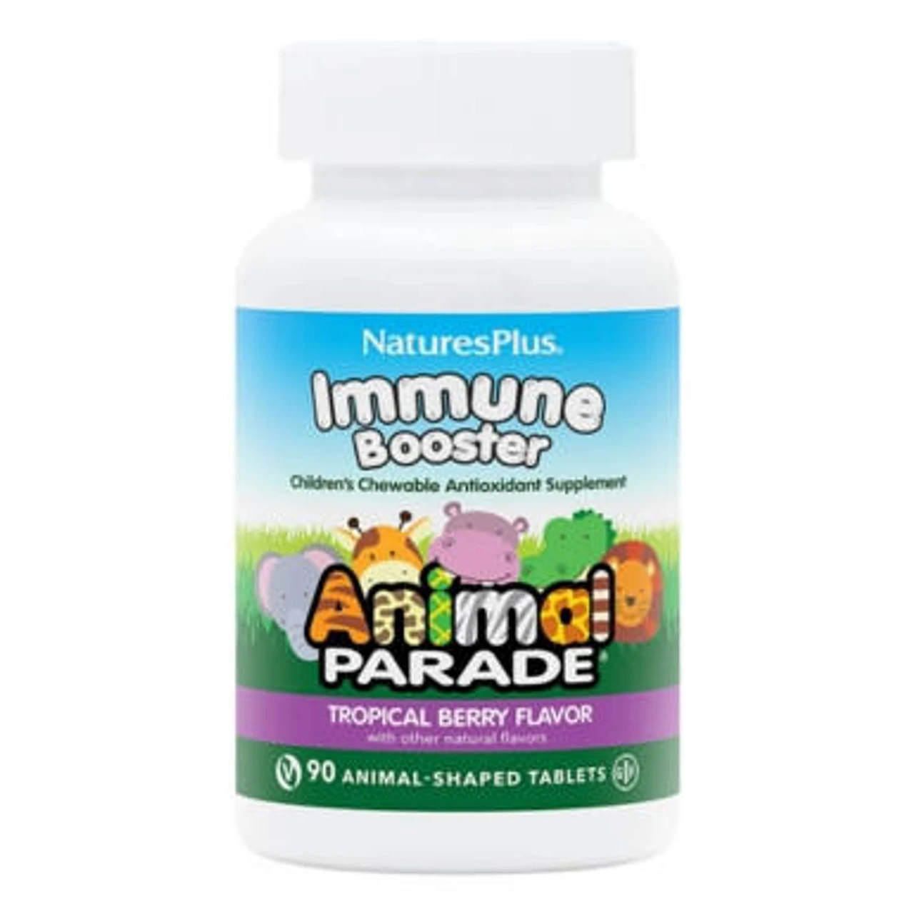 Nature's Plus Animal Parade Kids Immune Booster Tropical Berry 90 Chews
