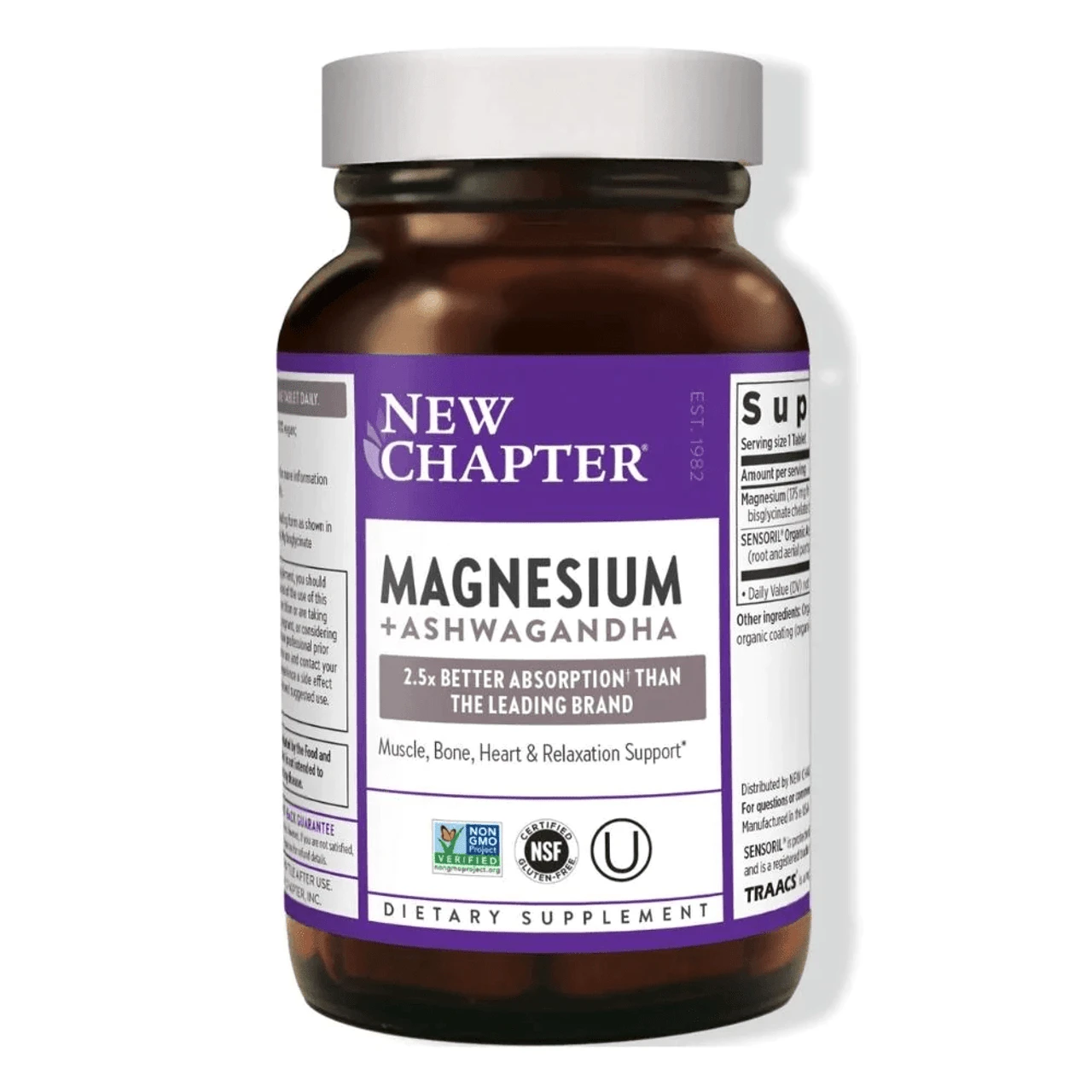 New Chapter Magnesium + Ashwagandha 60 Tablets 1 New Chapter Magnesium + Ashwagandha 60 Tablets