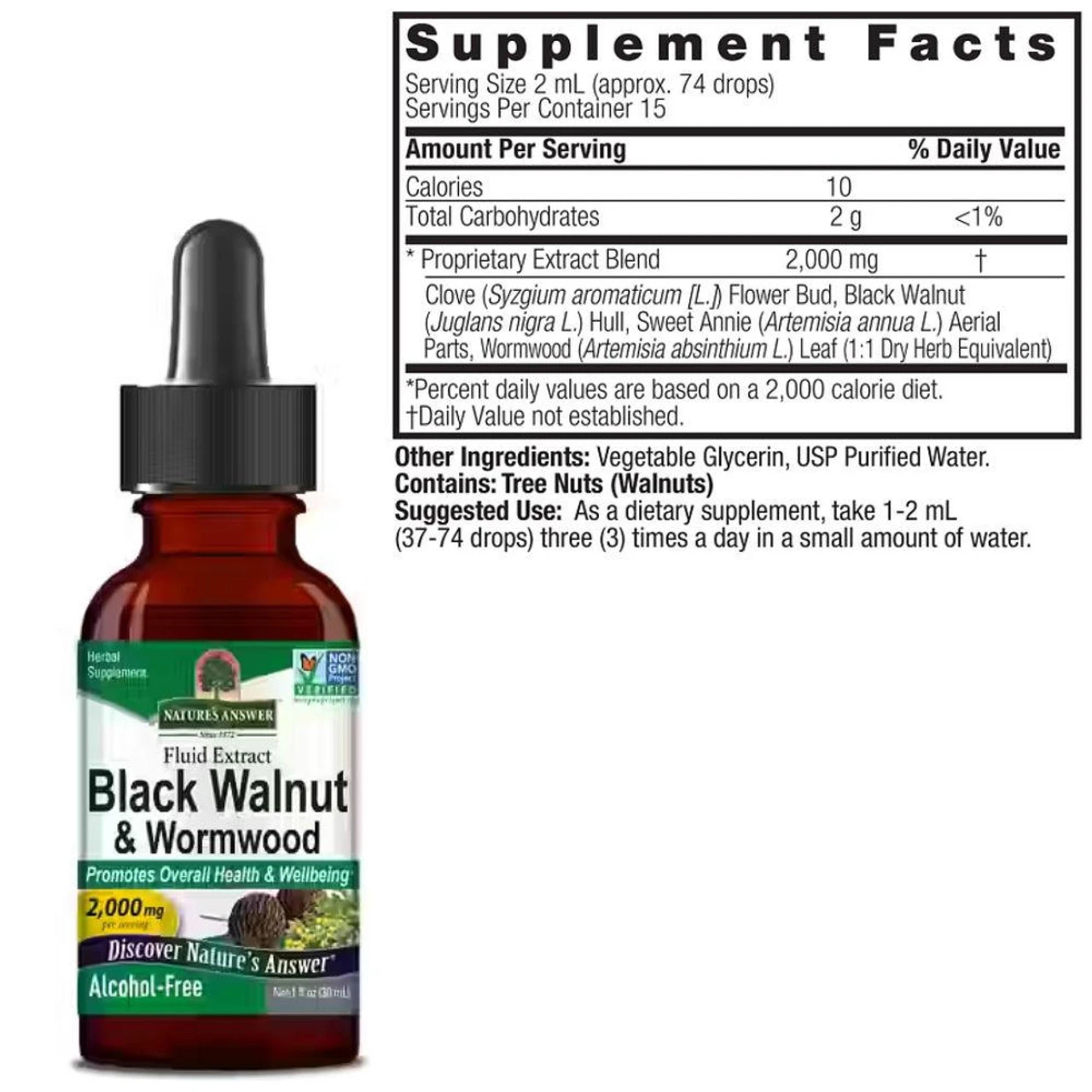 Nature’s Answer Liquid Black Walnut And Wormwood 1 Fl Oz 3 Nature’s Answer Liquid Black Walnut And Wormwood 1 Fl Oz - Image 3