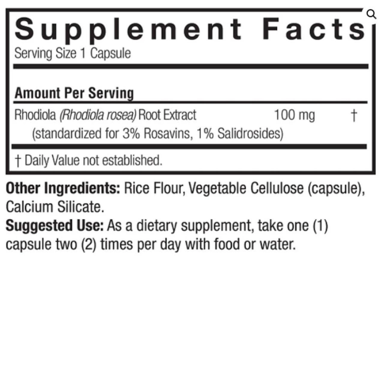Nature's Answer Rhodiola Standardized Root 60 Vege Caps 2 Nature's Answer Rhodiola Standardized Root 60 Vege Caps - Image 2