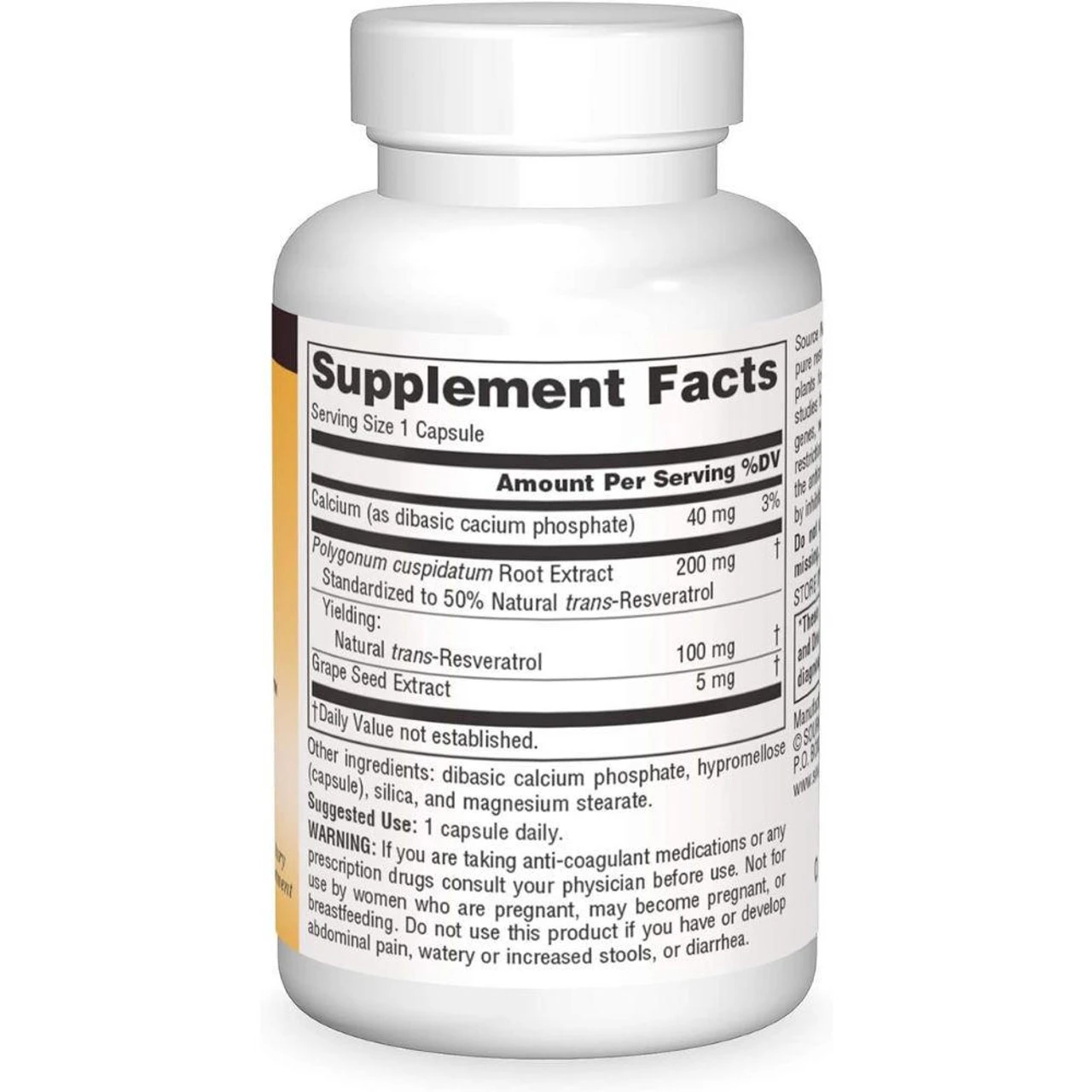 Source Naturals Resveratrol 100mg 30 Tablets 2 Source Naturals Resveratrol 100mg 30 Tablets - Image 2