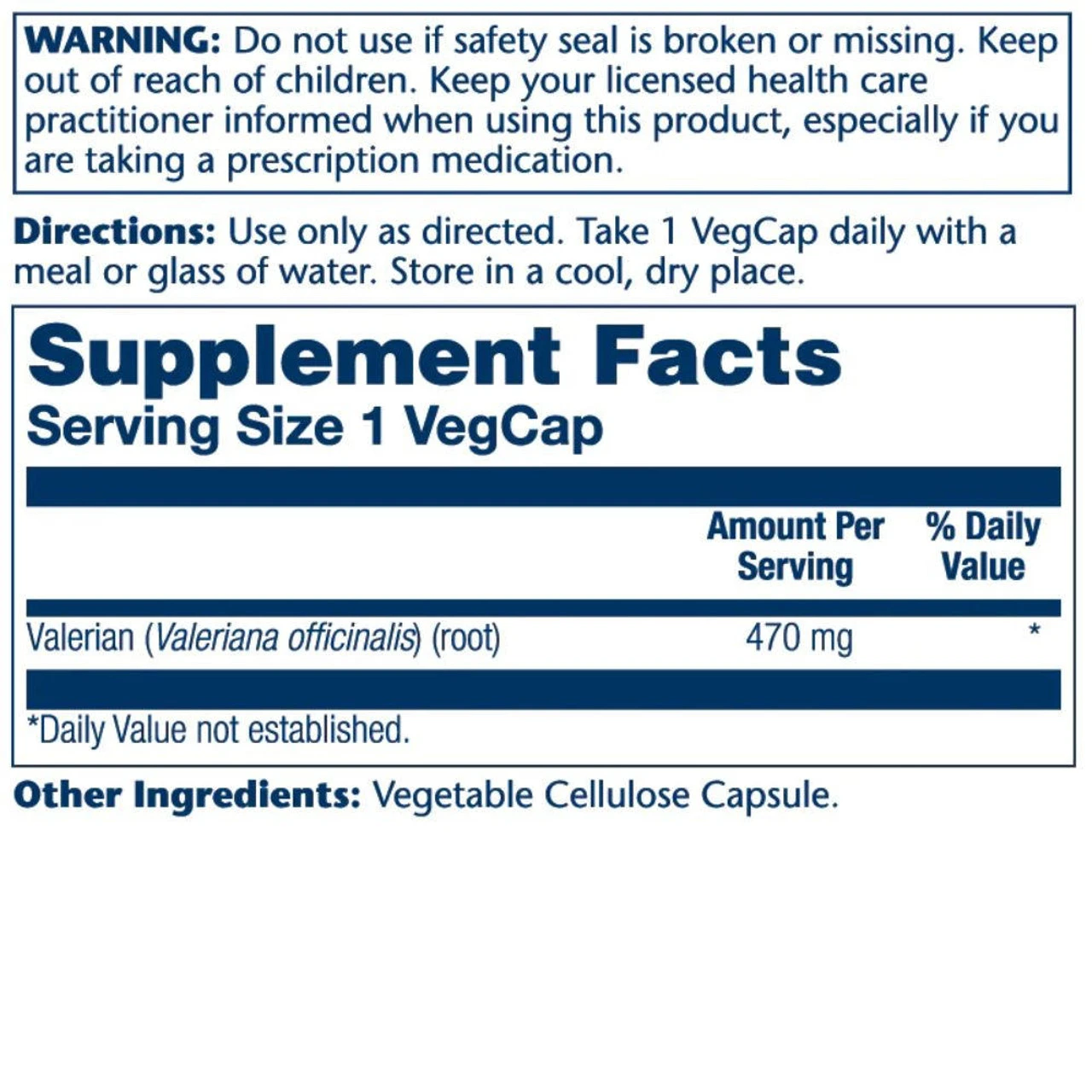 Solaray Valerian Root 470 Mg 100 Caps 2 Solaray Valerian Root 470 Mg 100 Caps - Image 2