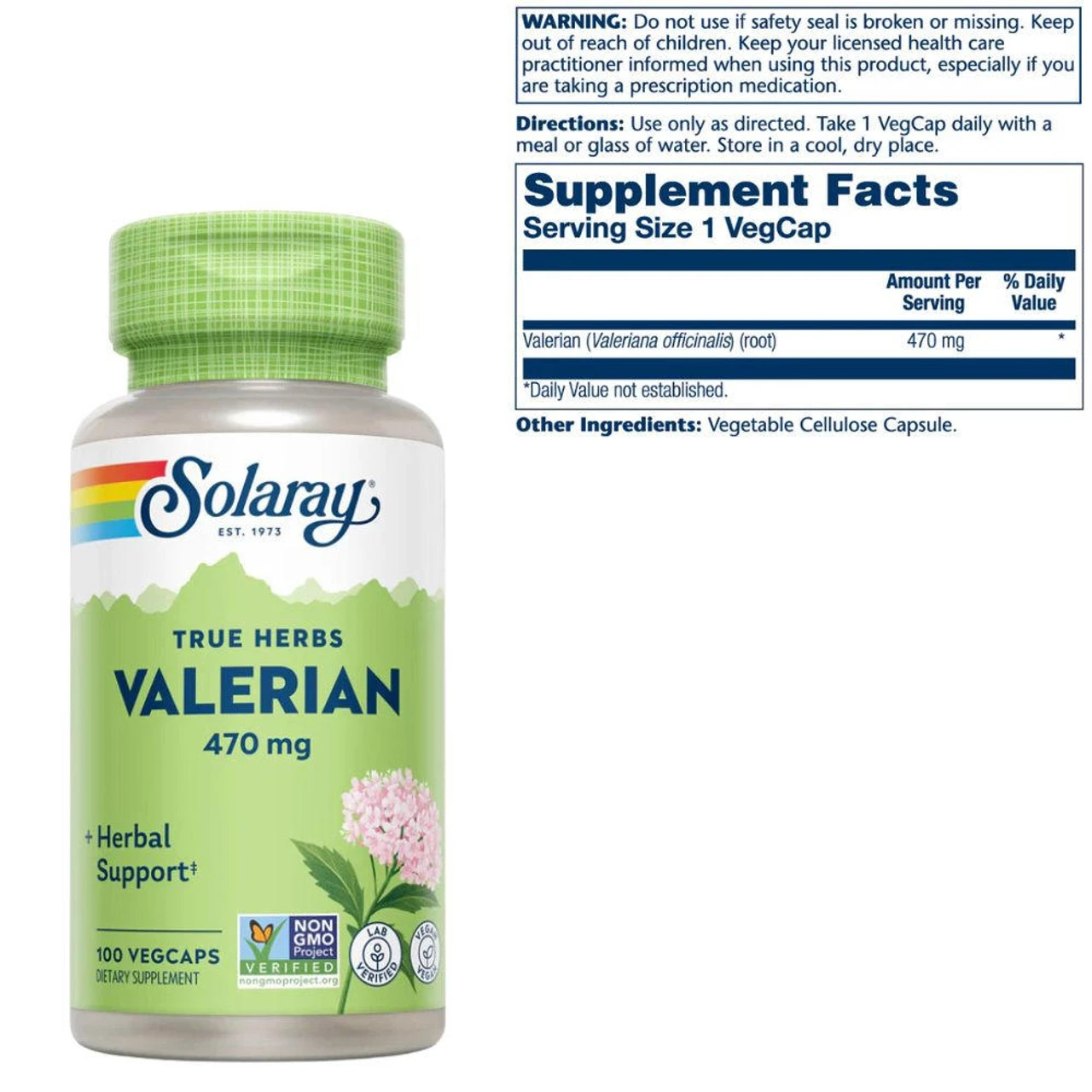Solaray Valerian Root 470 Mg 100 Caps 3 Solaray Valerian Root 470 Mg 100 Caps - Image 3