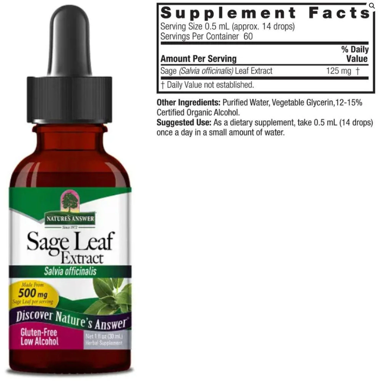 Nature's Answer Sage Leaf 1 Fl Oz 2 Nature's Answer Sage Leaf 1 Fl Oz - Image 2