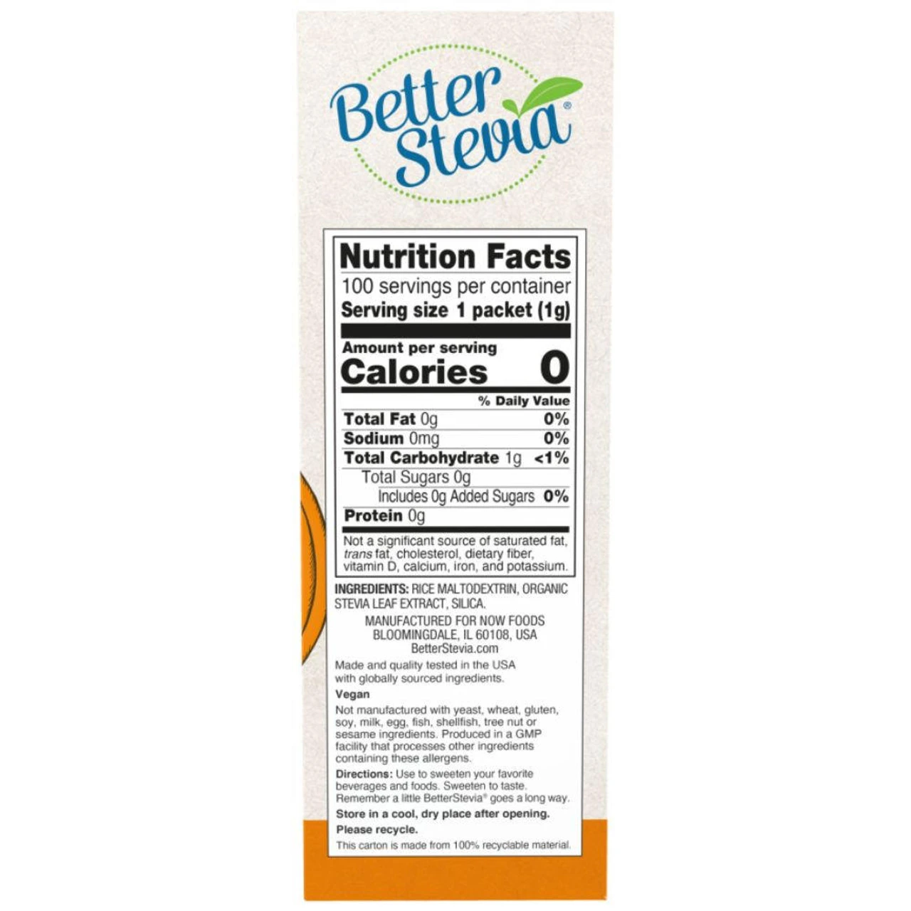 Now Foods Better Stevia Extract Packets 100/Box 3 Now Foods Better Stevia Extract Packets 100/Box - Image 3