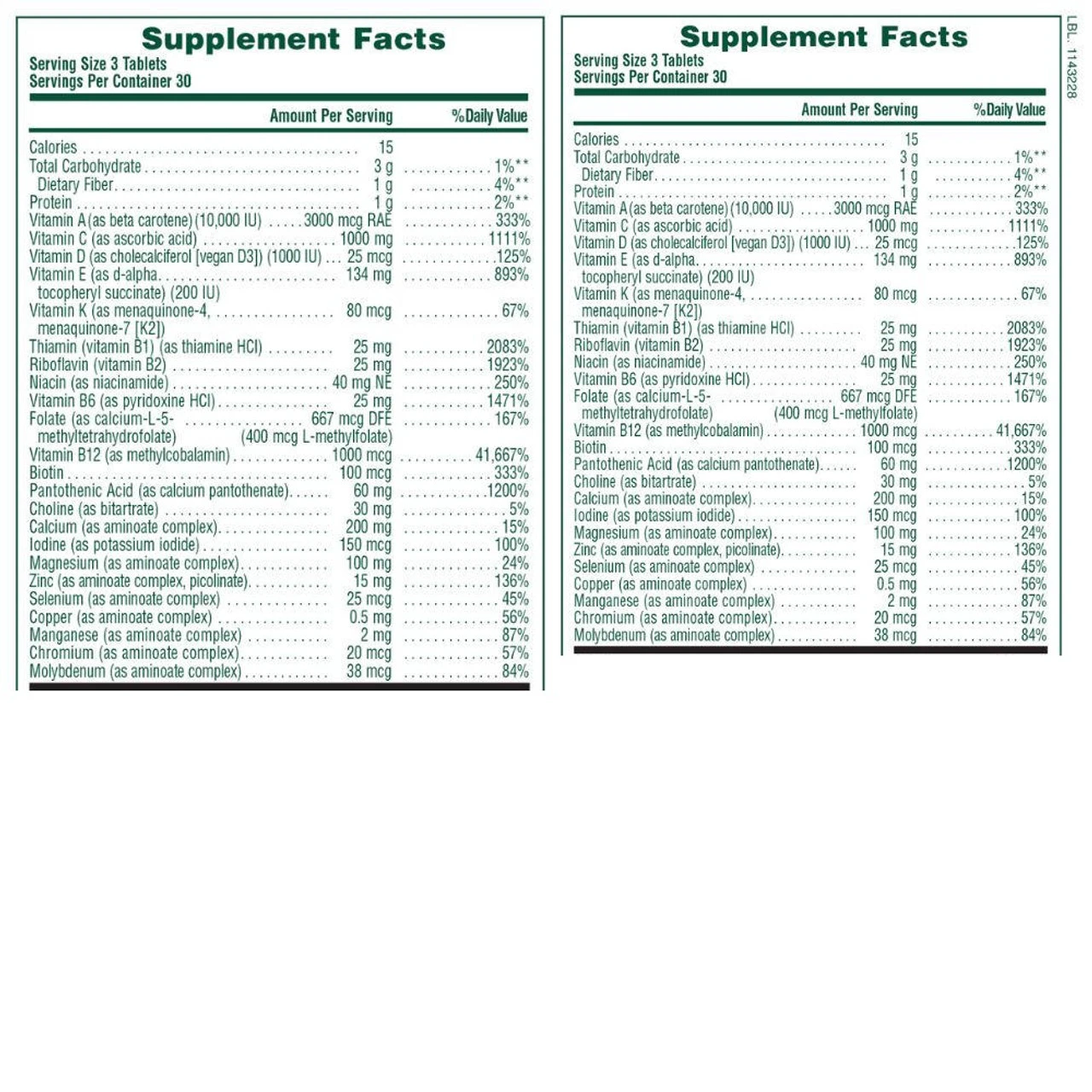Nature's Plus Source Of Life Multi Vitamin And Mineral No Iron 180 Tabs 3 Nature's Plus Source Of Life Multi Vitamin And Mineral No Iron 180 Tabs - Image 3