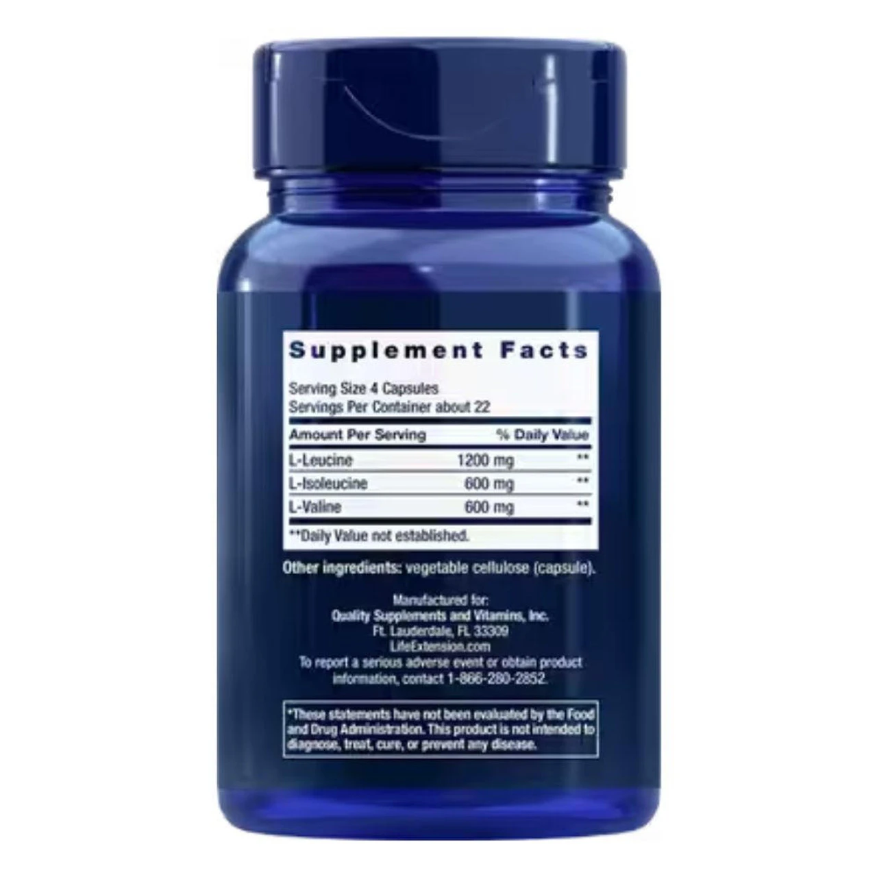 Life Extension Branched Chain Amino Acids (Free Form) 90 Caps 2 Life Extension Branched Chain Amino Acids (Free Form) 90 Caps - Image 2