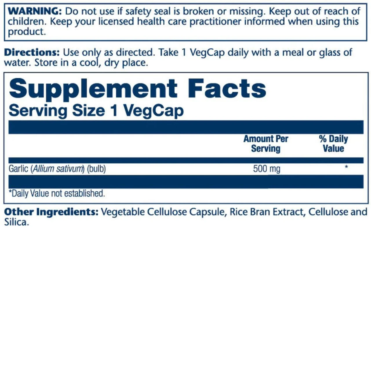 Solaray Garlic 500mg 100 Caps 2 Solaray Garlic 500mg 100 Caps - Image 2