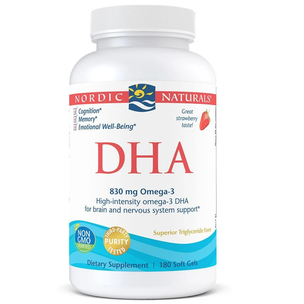 Nordic Naturals DHA 830mg Strawberry 180 Softgels 1 Nordic Naturals DHA 830mg Strawberry 180 Softgels