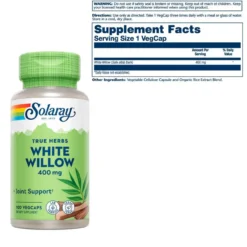 Solaray White Willow Bark 400mg 100 Caps -Now Foods Store Untitled design 42 34574.1707420360