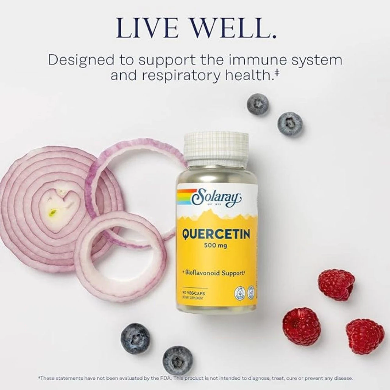 Solaray Non-Citrus Quercetin 500mg 90 Capsules 2 Solaray Non-Citrus Quercetin 500mg 90 Capsules - Image 2