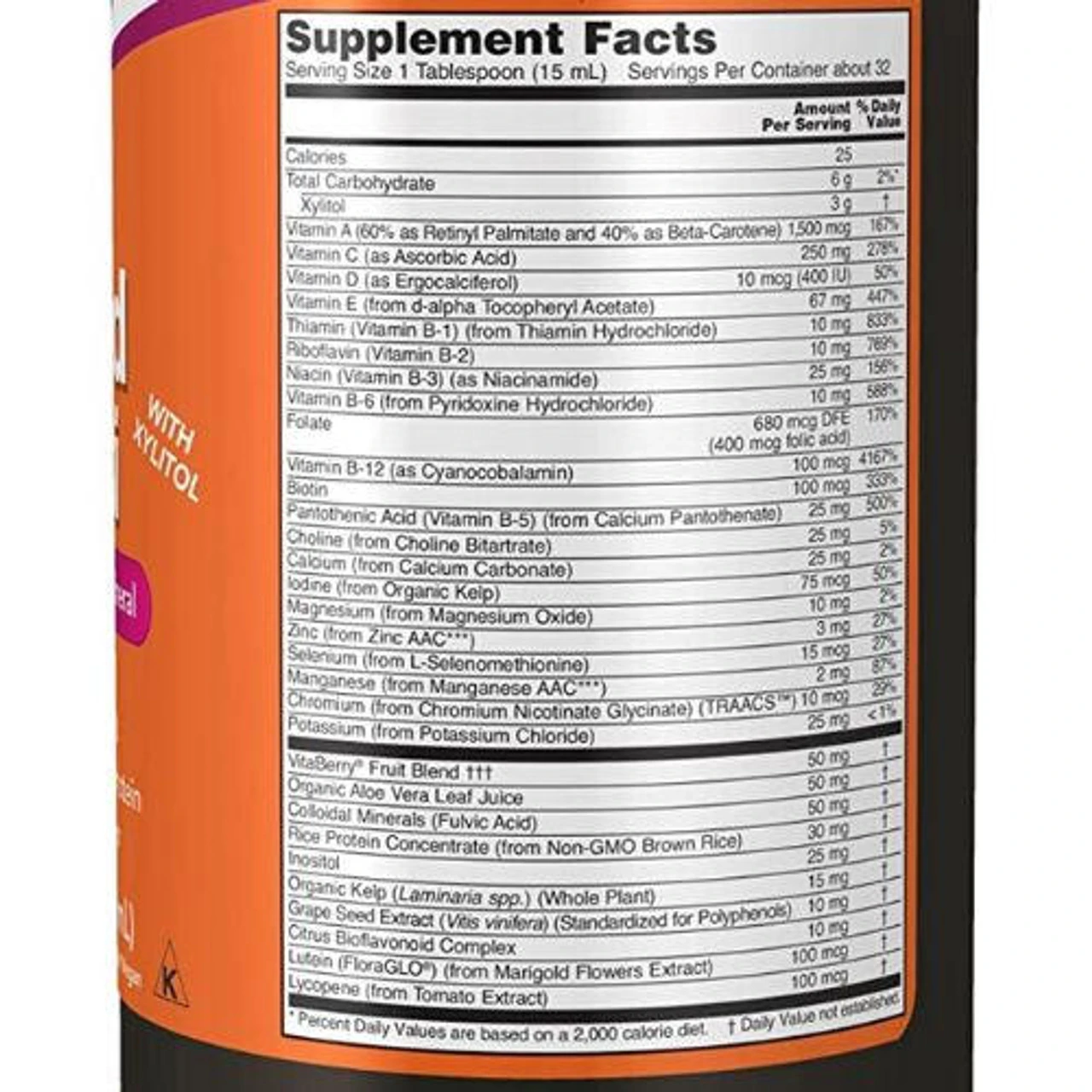 Now Foods Liquid Multi Orange Flavored 16 Oz 2 Now Foods Liquid Multi Orange Flavored 16 Oz - Image 2