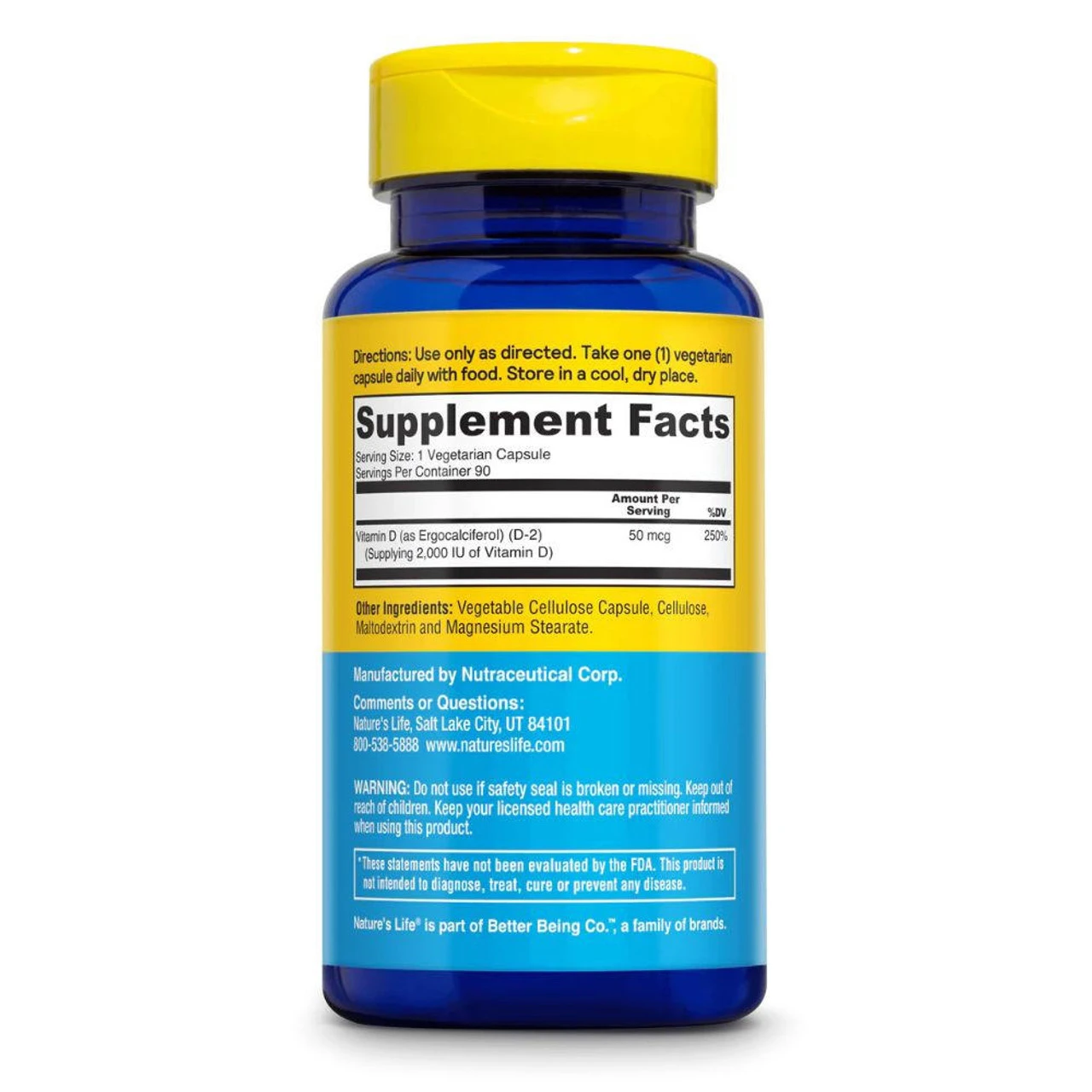 Nature's Life D-2 2000IU 90 Capsules 2 Nature's Life D-2 2000IU 90 Capsules - Image 2