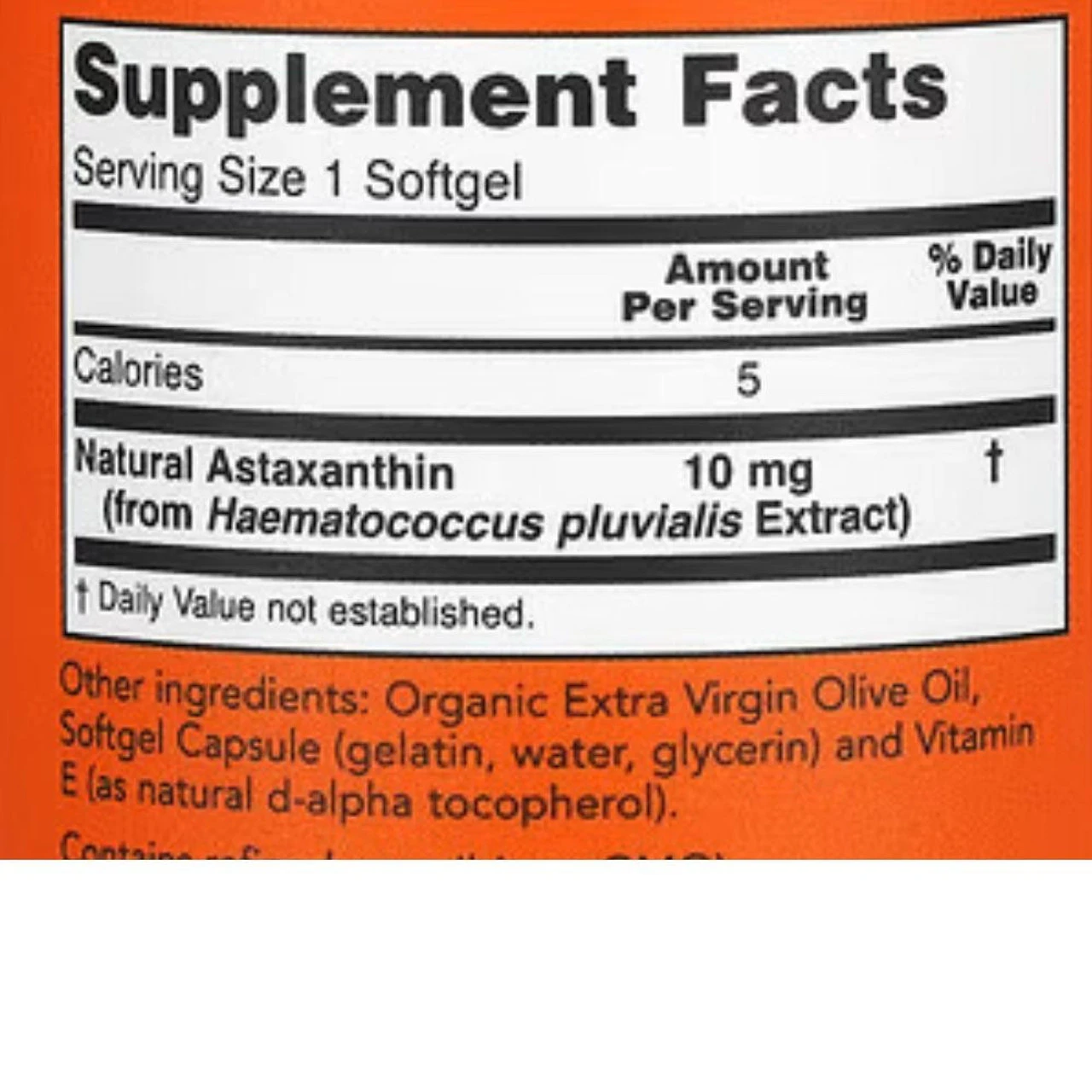 Now Foods Astaxanthin 10mg 60 Softgels 3 Now Foods Astaxanthin 10mg 60 Softgels - Image 3