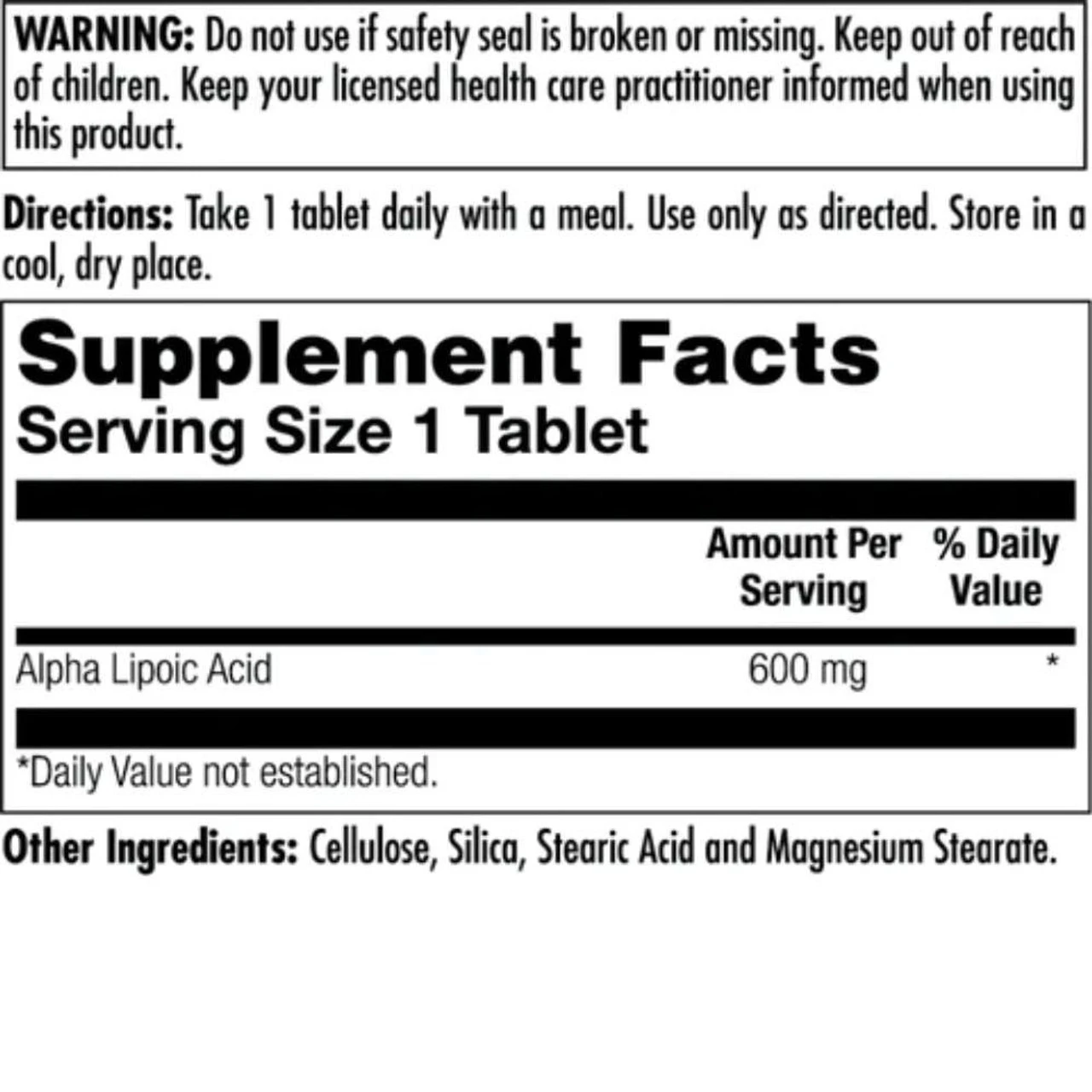 KAL Alpha Lipoic Acid 600mg 60 Tablets 3 KAL Alpha Lipoic Acid 600mg 60 Tablets - Image 3
