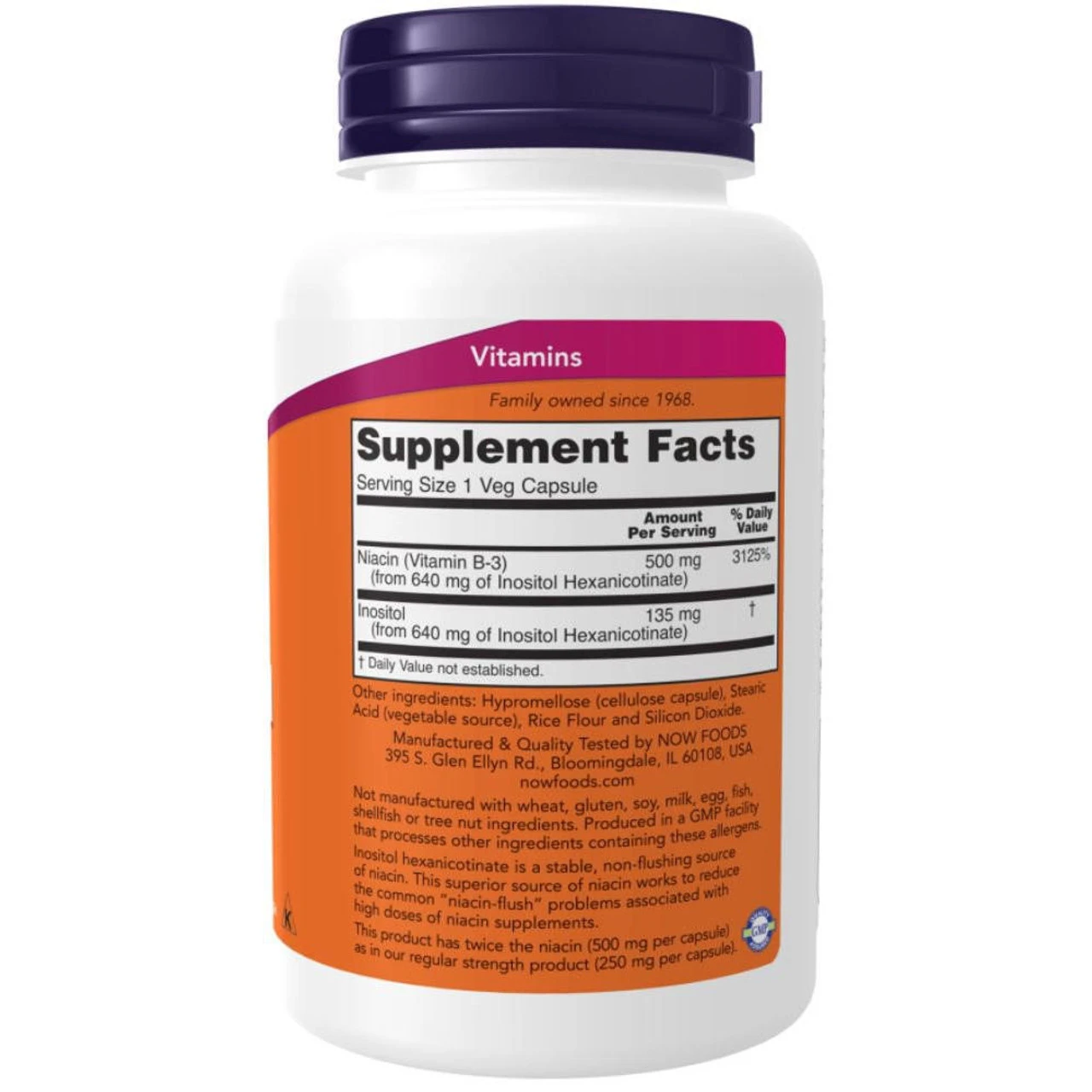 Now Foods Flush Free Niacin 500 Mg 90 Capsules 3 Now Foods Flush Free Niacin 500 Mg 90 Capsules - Image 3