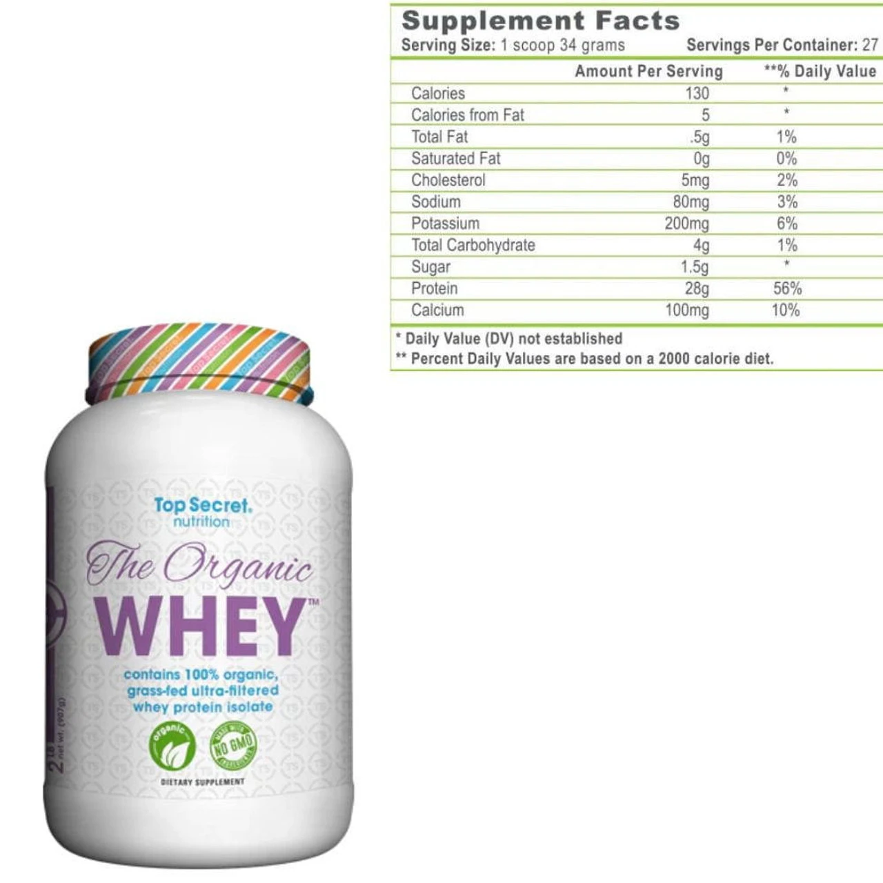 Top Secret Nutrition The Organic Whey Protein 2lb 3 Top Secret Nutrition The Organic Whey Protein 2lb - Image 3