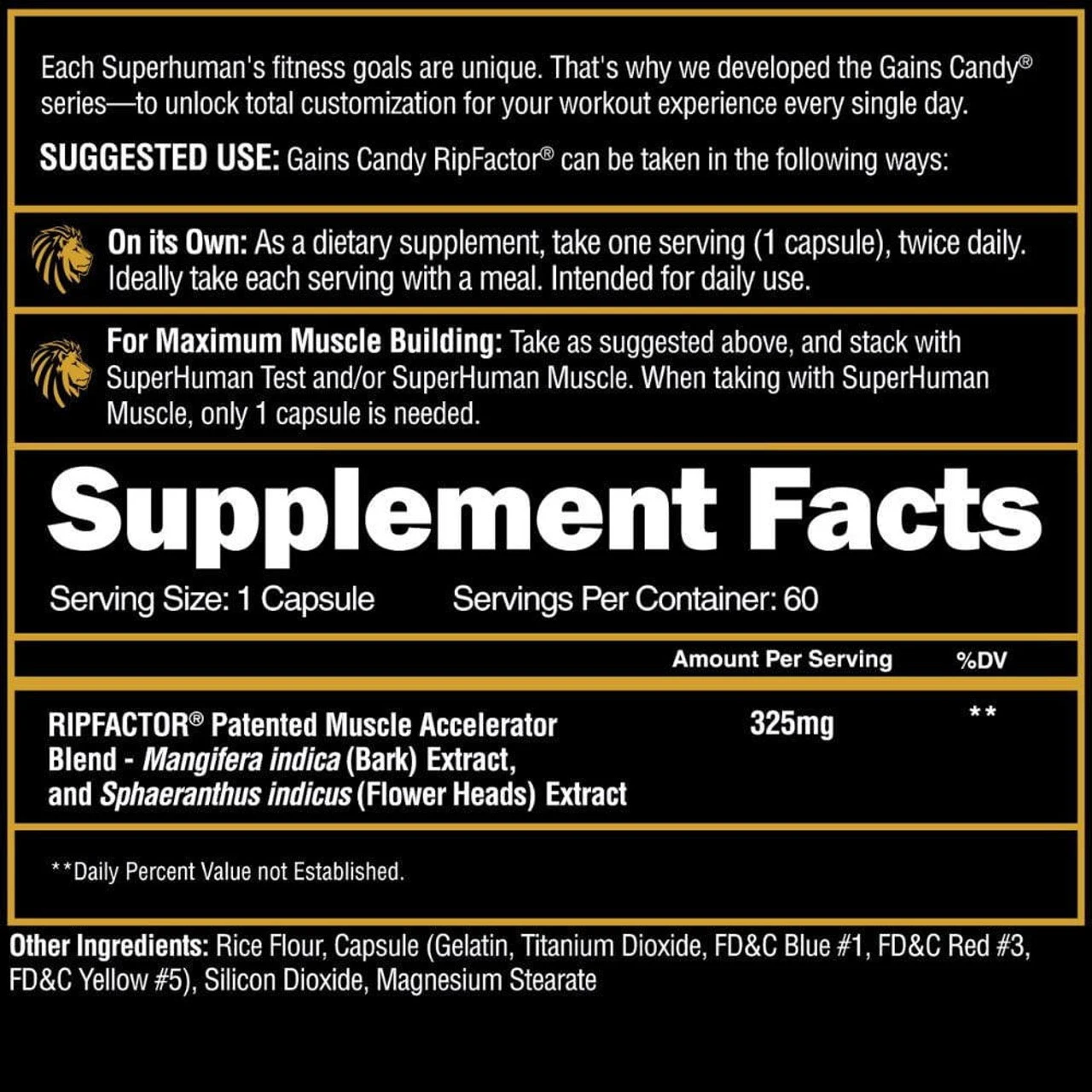 Alpha Lion Gains Candy Ripfactor 60 Capsules 2 Alpha Lion Gains Candy Ripfactor 60 Capsules - Image 2