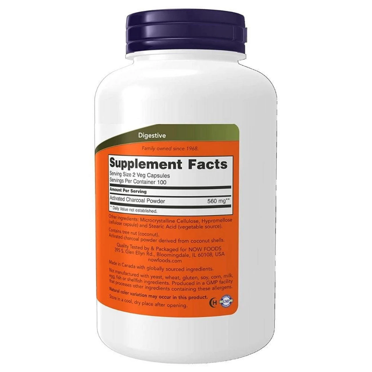 Now Foods Activated Charcoal 200 Capsules 2 Now Foods Activated Charcoal 200 Capsules - Image 2