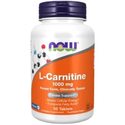 Now Foods L-Carnitine Tartrate 1000mg 50 Tablets