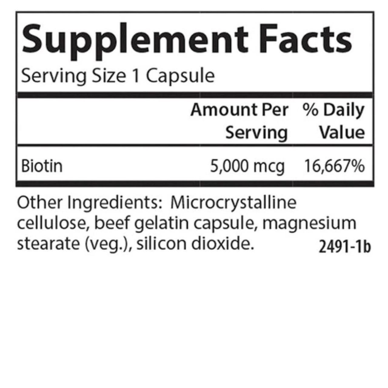 Carlson Biotin 5000mcg 100 Capsules 3 Carlson Biotin 5000mcg 100 Capsules - Image 3