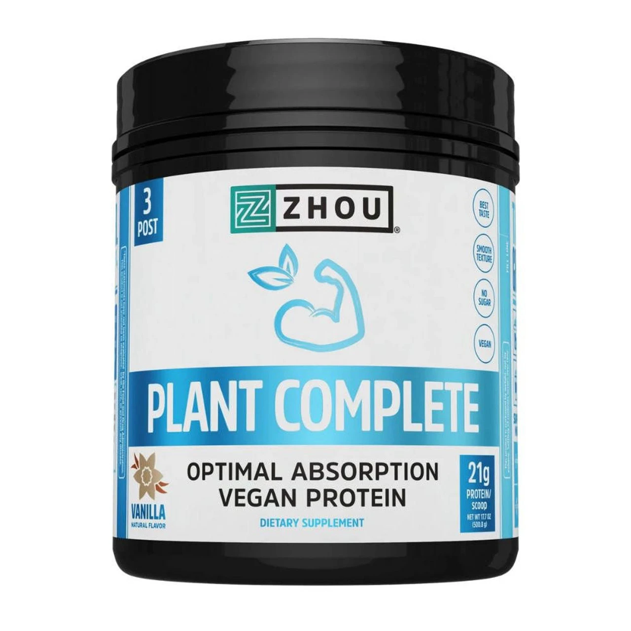 Zhou Plant Complete Vegan Protein 16 Servings 1 Zhou Plant Complete Vegan Protein 16 Servings