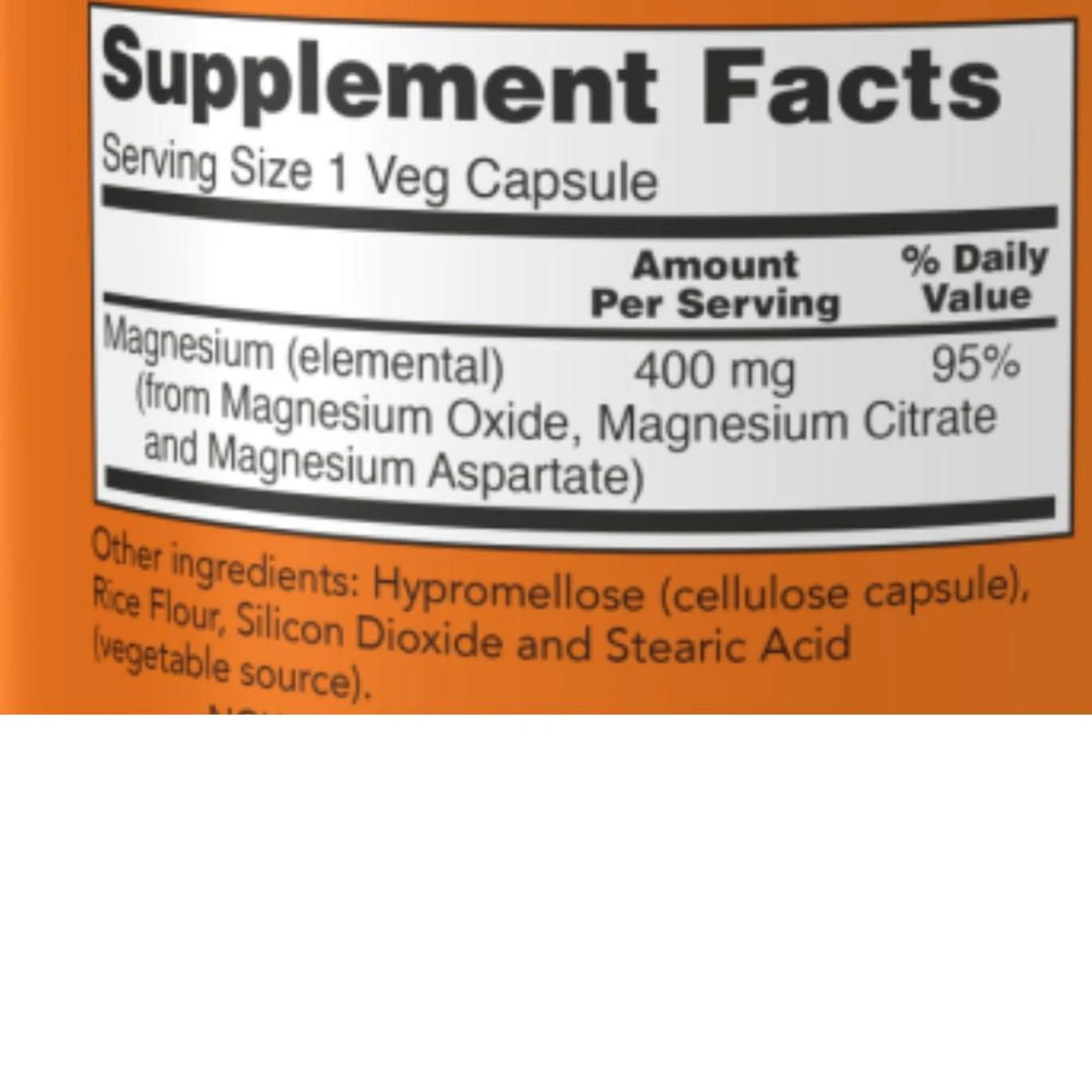 Now Foods Magnesium 400 Mg 180 Capsules 5 Now Foods Magnesium 400 Mg 180 Capsules - Image 5