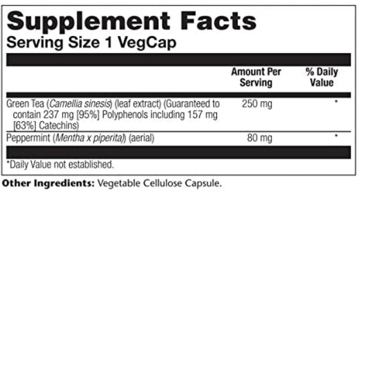 Solaray Green Tea Extract 250mg 30 Capsules 2 Solaray Green Tea Extract 250mg 30 Capsules - Image 2