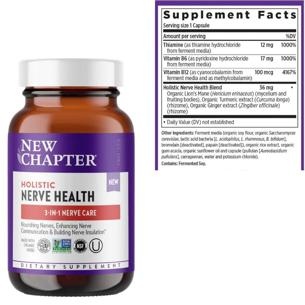 New Chapter Holistic Nerve Health 30 Capsules 2 New Chapter Holistic Nerve Health 30 Capsules - Image 2