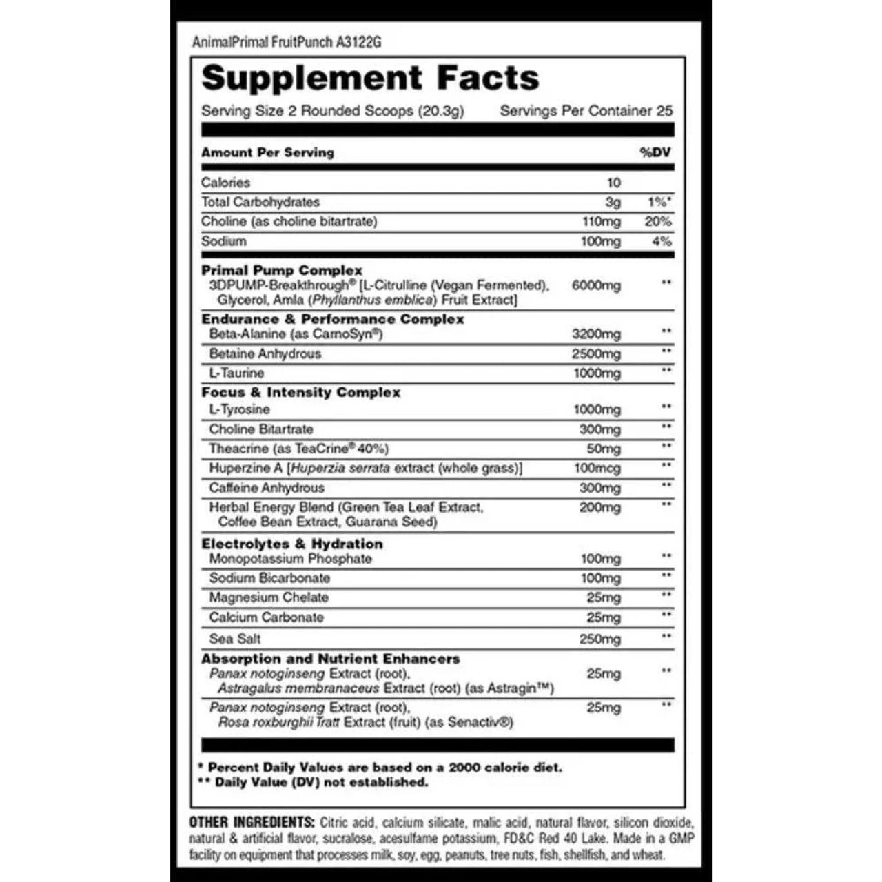 Universal Animal Primal Pre-Workout Powder 25 Servings 2 Universal Animal Primal Pre-Workout Powder 25 Servings - Image 2