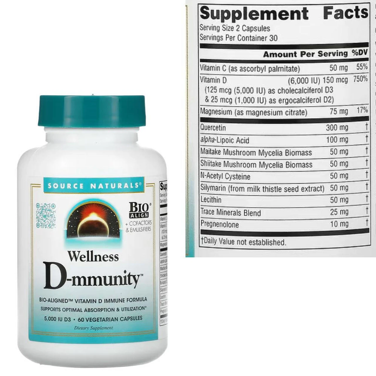 Source Naturals Wellness D-MMunity 60 Capsules 4 Source Naturals Wellness D-MMunity 60 Capsules - Image 4
