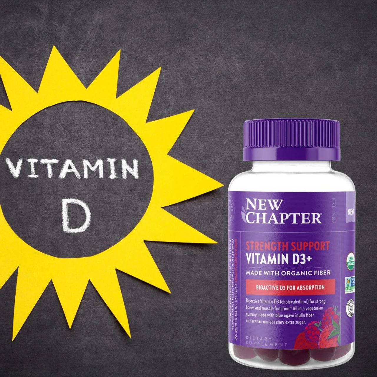 New Chapter Strength Support Vitamin D3+ 60 Gummies 4 New Chapter Strength Support Vitamin D3+ 60 Gummies - Image 4