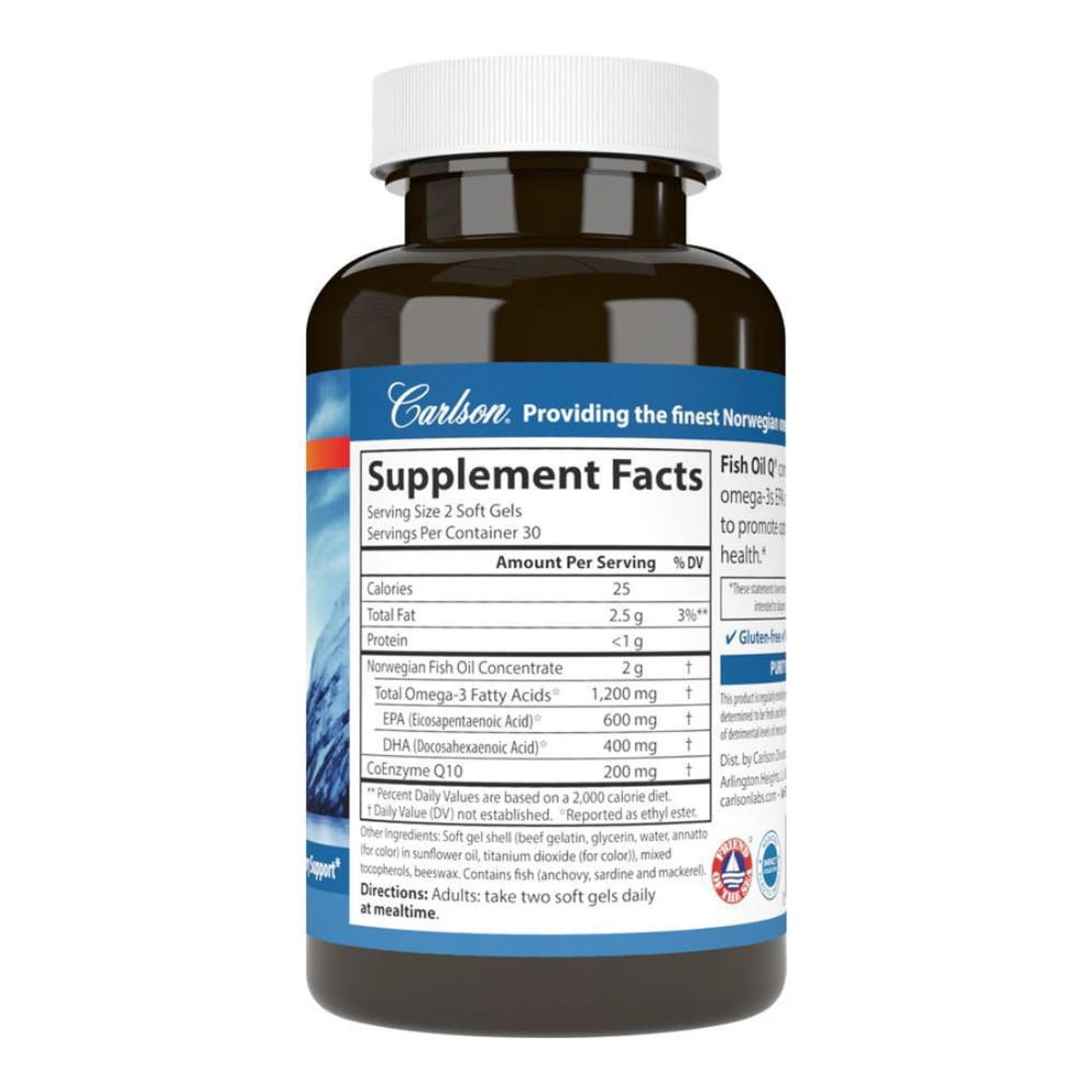 Carslon Fish Oil Q 60 Softgels 2 Carslon Fish Oil Q 60 Softgels - Image 2