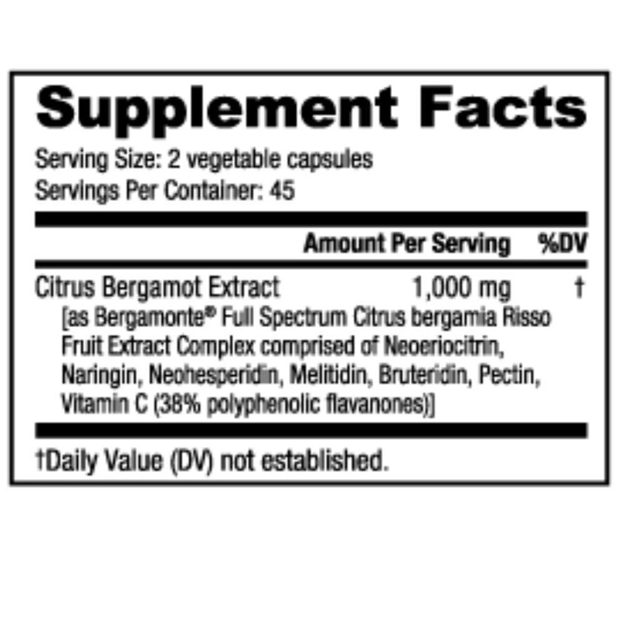 NutraBio Citrus Bergamot 1000mg 90 Capsules 2 NutraBio Citrus Bergamot 1000mg 90 Capsules - Image 2