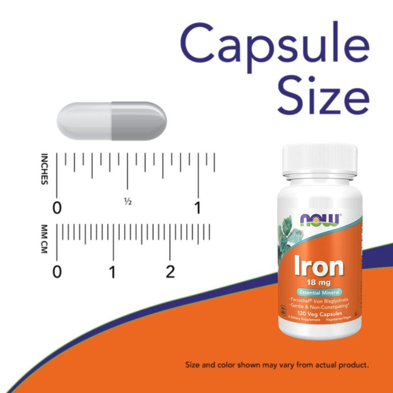 Now Foods Iron 18mg 120 Capsules 4 Now Foods Iron 18mg 120 Capsules - Image 4