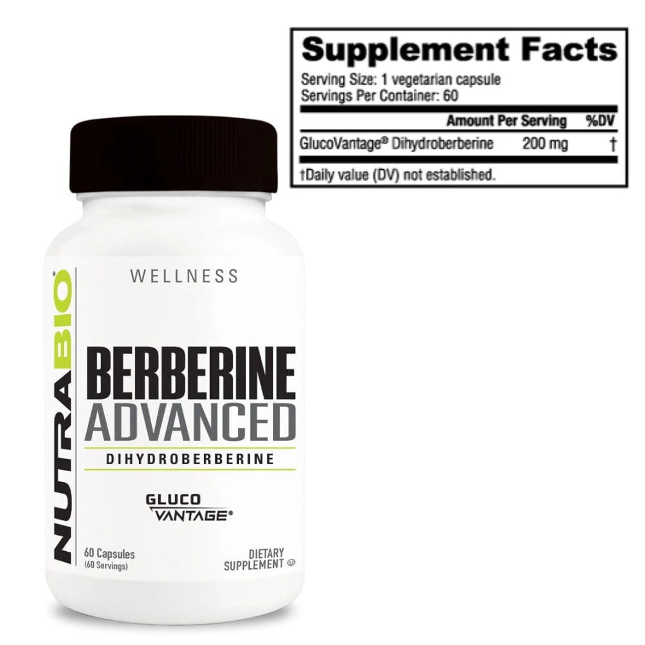 NutraBio Berberine Advanced 200mg 60 Capsules 2 NutraBio Berberine Advanced 200mg 60 Capsules - Image 2
