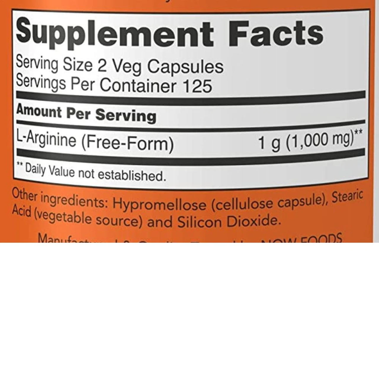 Now Foods L-Arginine 500 Mg 250 Capsules 3 Now Foods L-Arginine 500 Mg 250 Capsules - Image 3
