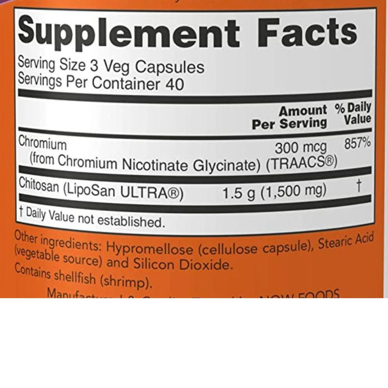 Now Foods Chitosan 500mcg 120 Capsules 3 Now Foods Chitosan 500mcg 120 Capsules - Image 3
