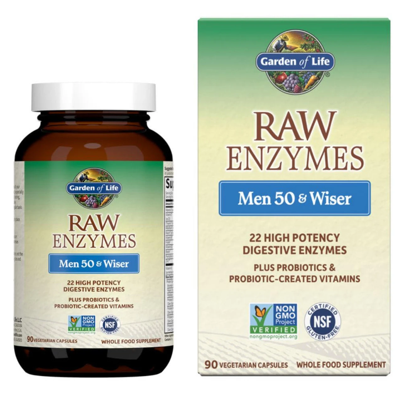 Garden Of Life Raw Enzymes Men 50 And Wiser 90 Capsules 3 Garden Of Life Raw Enzymes Men 50 And Wiser 90 Capsules - Image 3