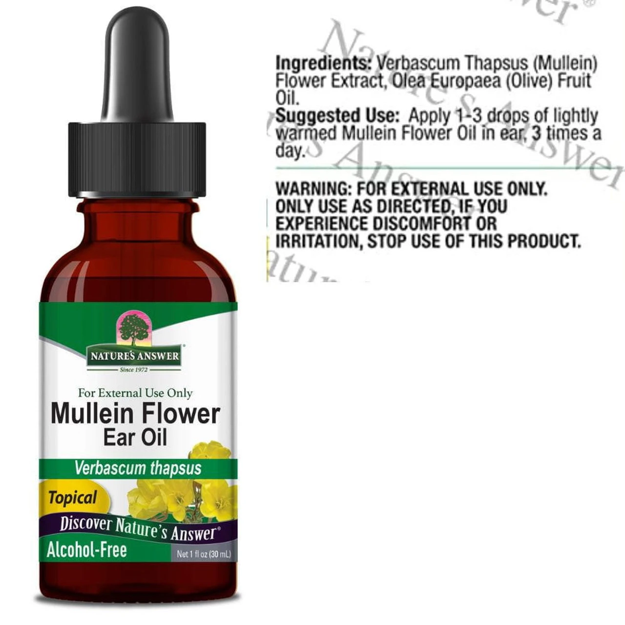 Nature's Answer Mullein Flower Ear Oil 1oz 2 Nature's Answer Mullein Flower Ear Oil 1oz - Image 2