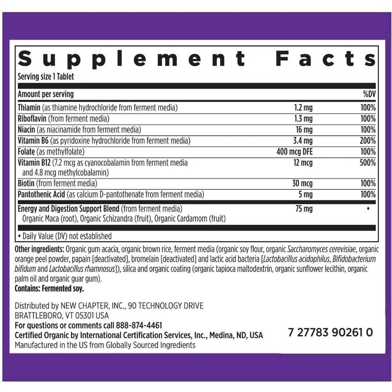 New Chapter Fermented Vitamin B Complex 90 Tablets 2 New Chapter Fermented Vitamin B Complex 90 Tablets - Image 2